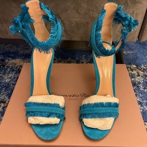 Gianvito Rossi turquoise ‘caribe’ sandals